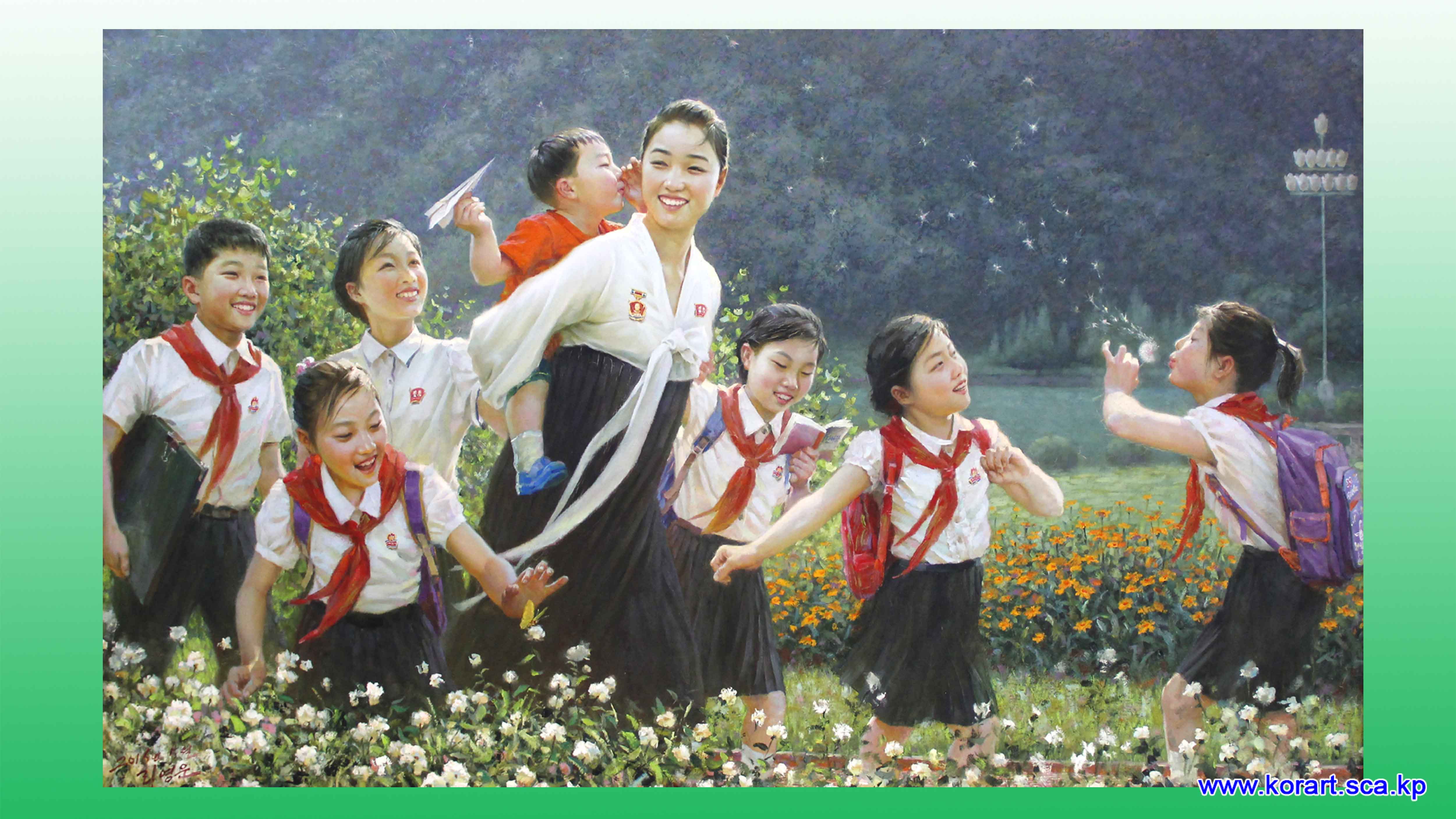 Oil painting The girl mother 