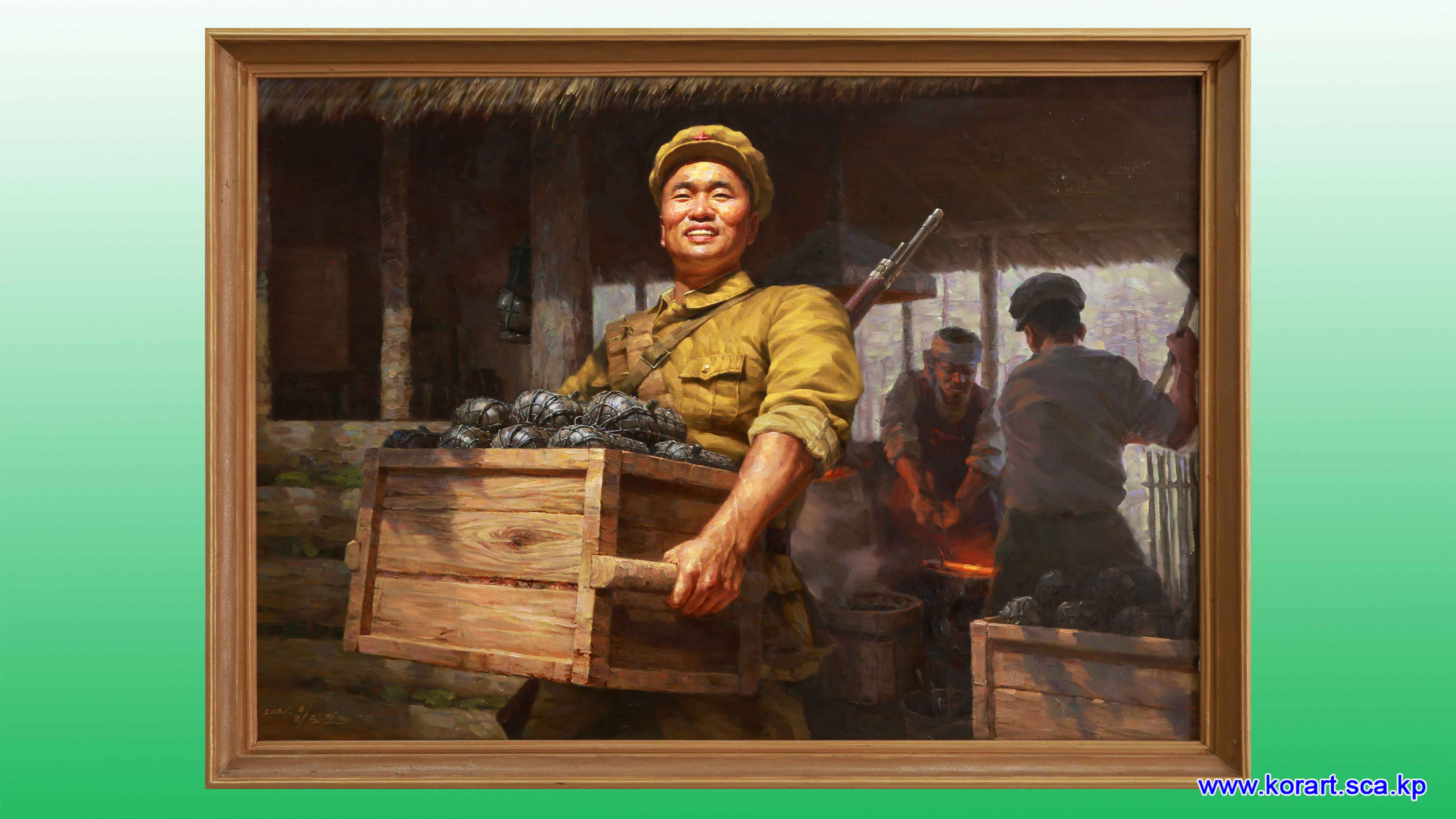 Oil painting Another box of bombs