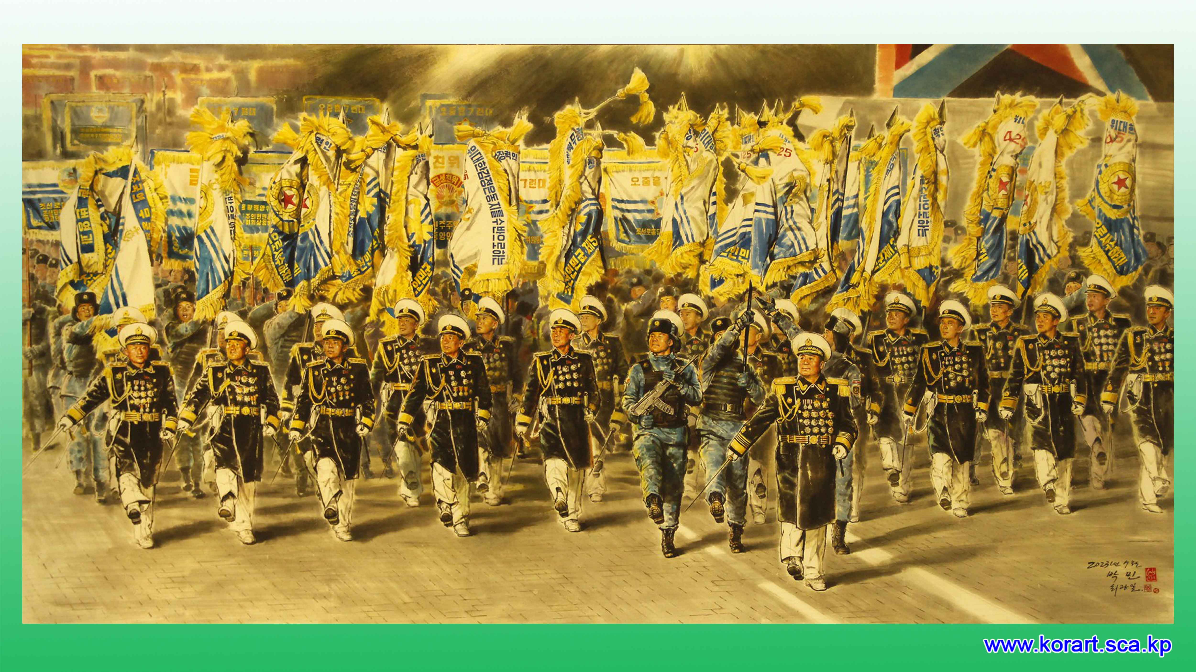 Korean painting The invincible ranks of the Navy