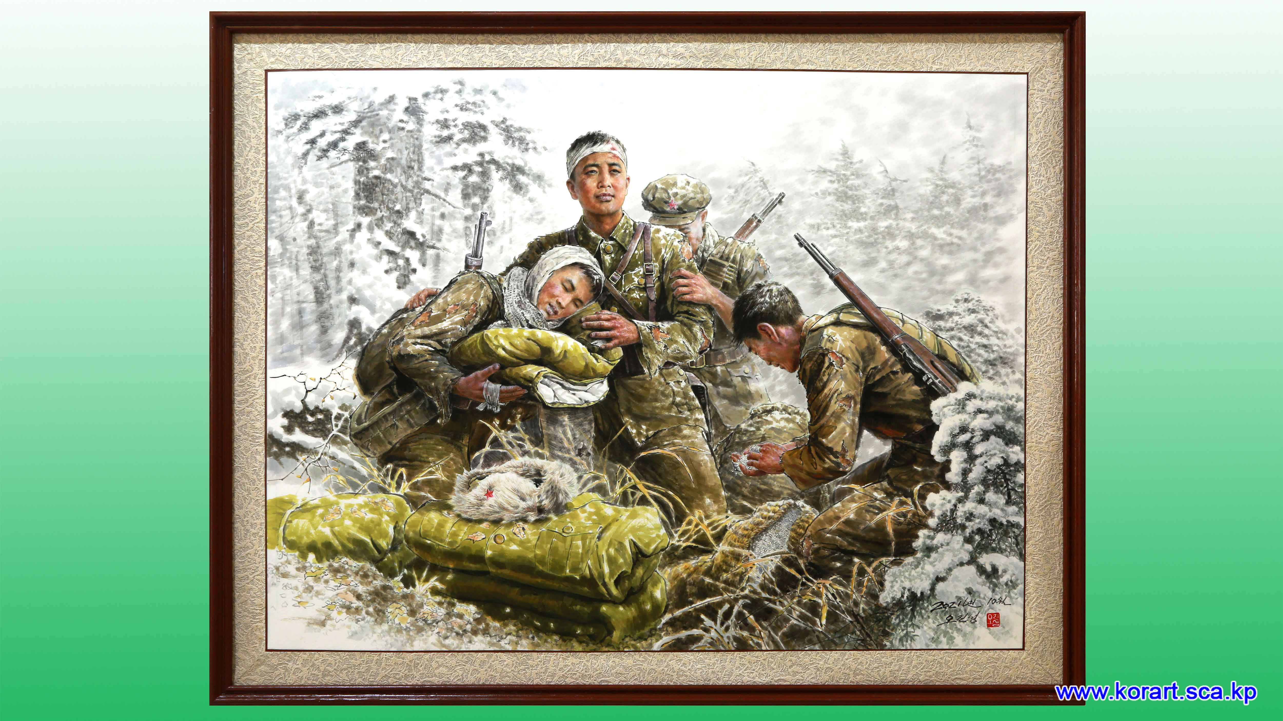 Korean painting Warm care for soldiers