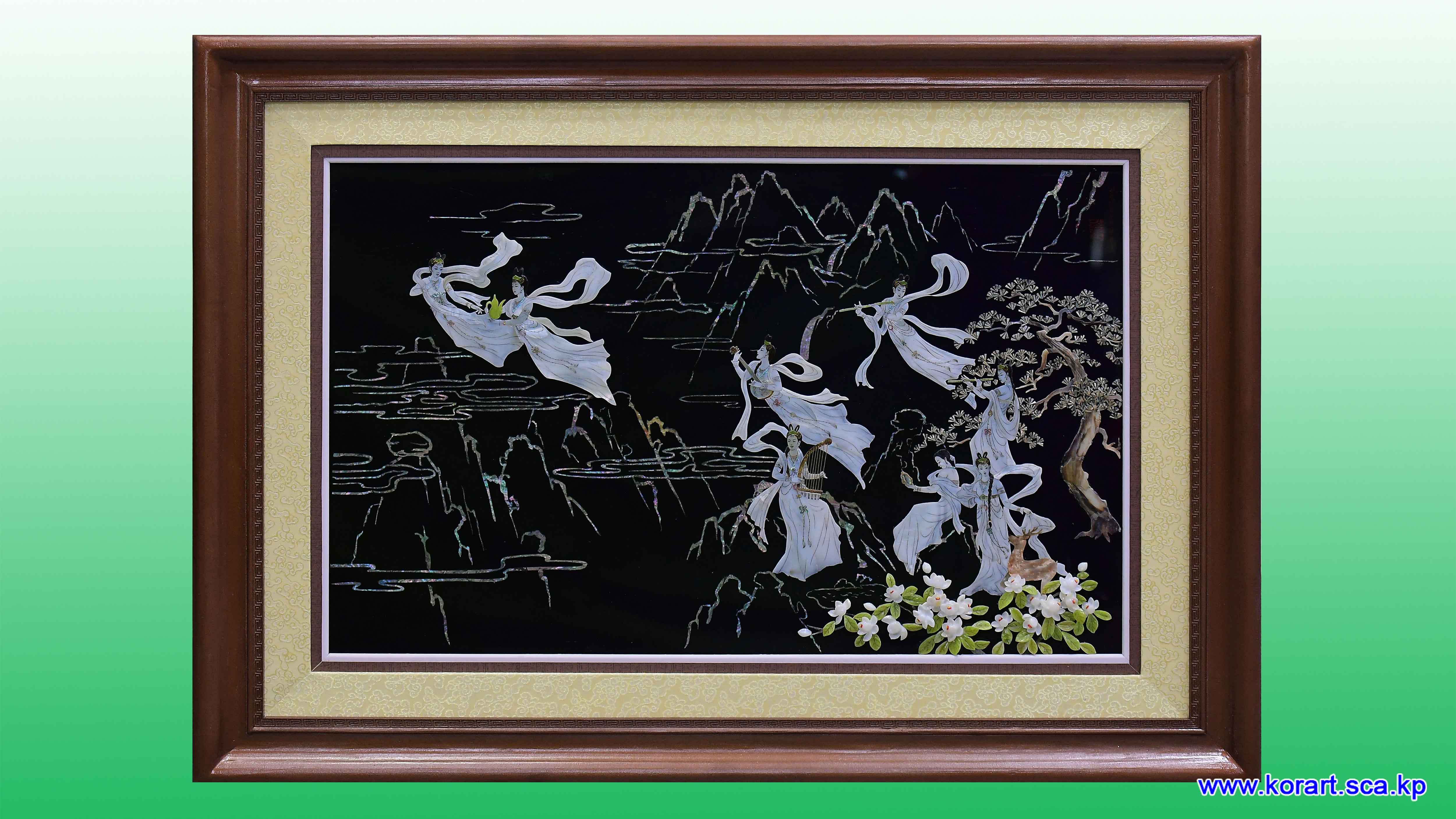 Shell work Eight fairies of Mt Kumgang