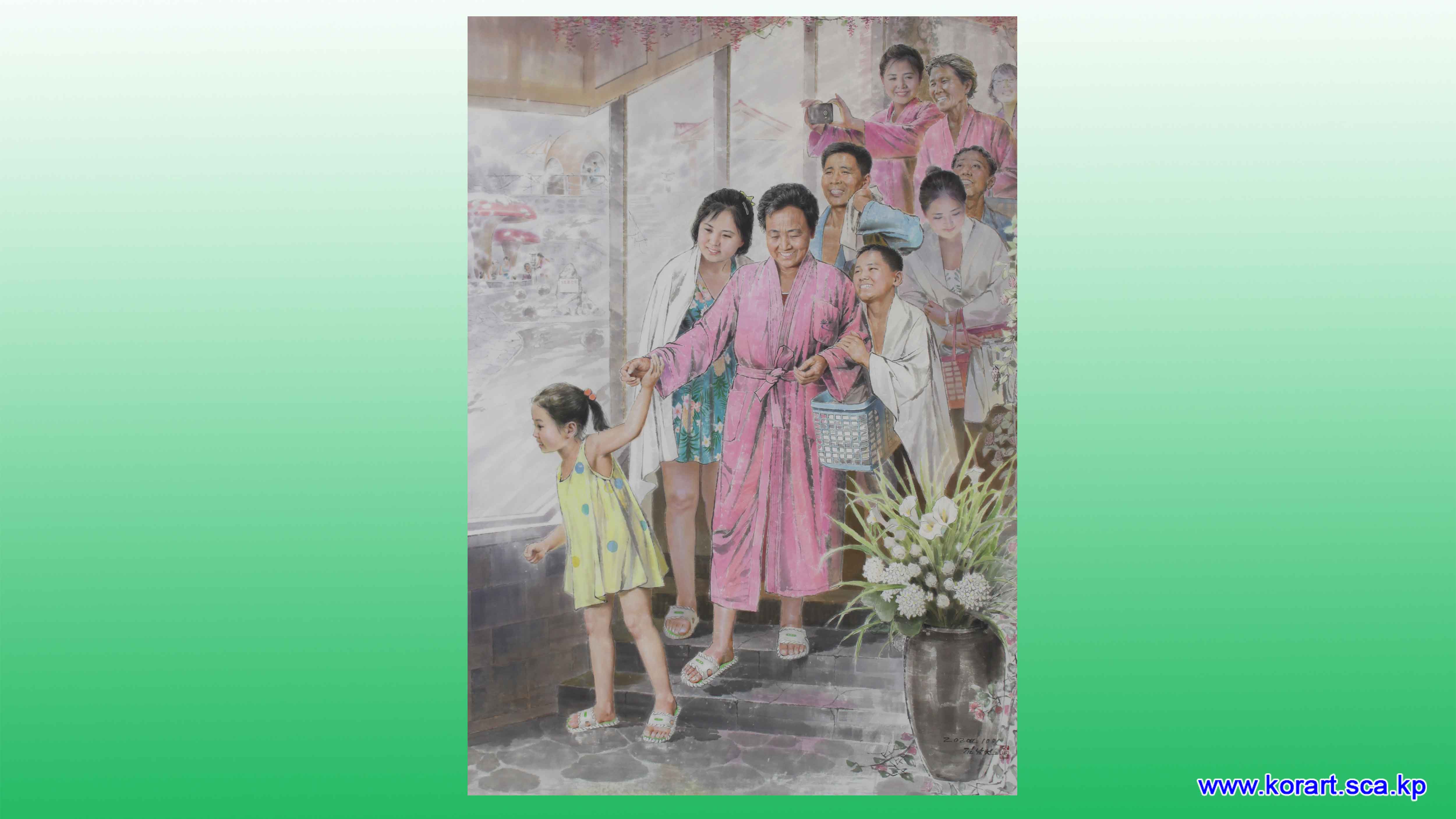 朝鲜画《在文化休养地》