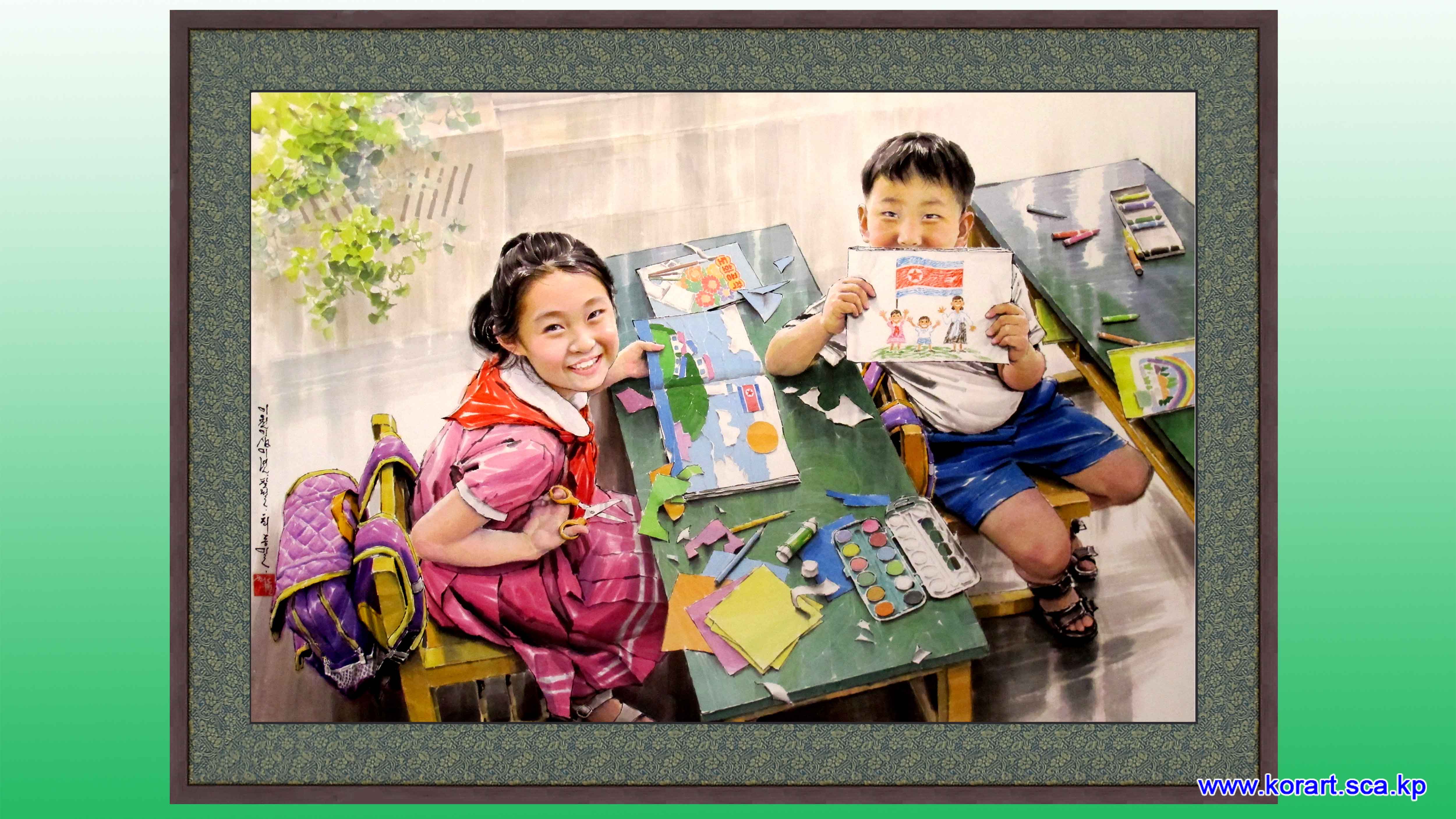 조선화 《우리 섬 마을》